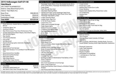 2015 Volkswagen Golf GTI 2.0T SE 4-Door