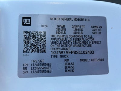 2025 GMC Savana Cargo 2500 Work Van