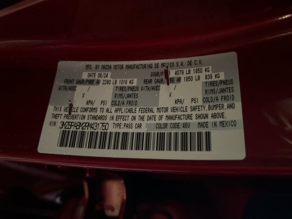 2024 Mazda Mazda3 Sedan 2.5 S Select Sport