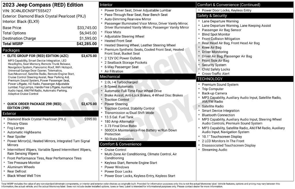 2023 Jeep Compass Limited RED PACKAGE