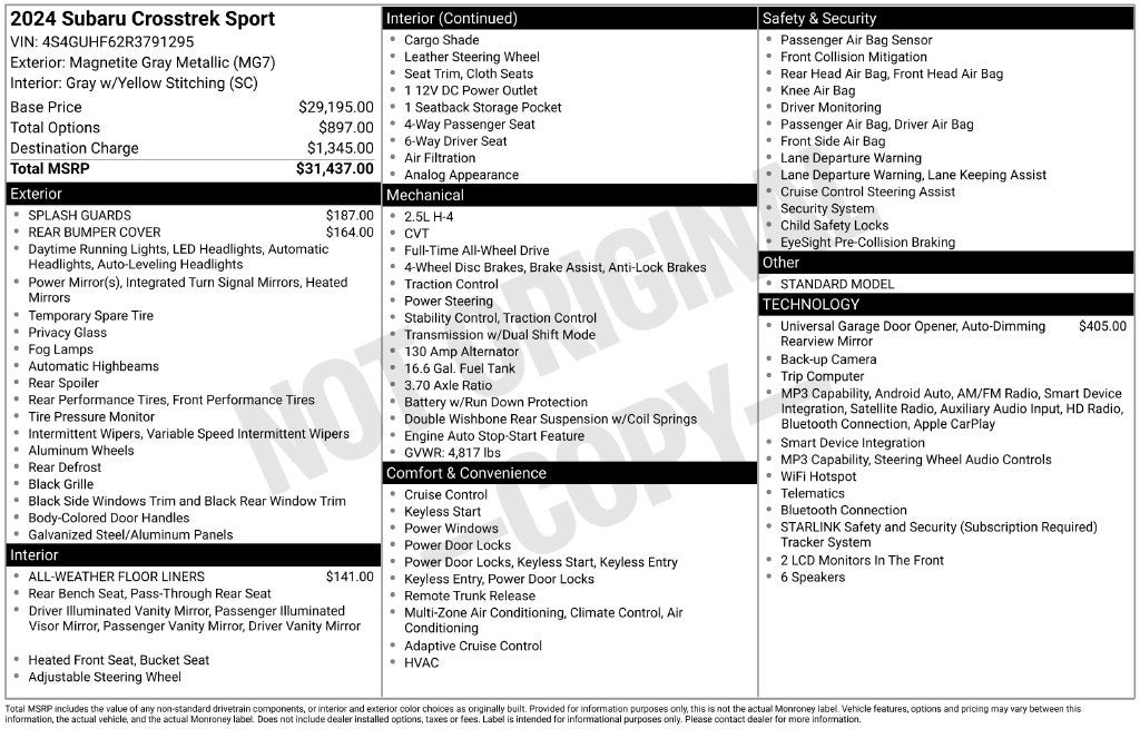 2024 Subaru Crosstrek Sport