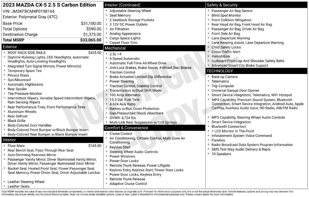 2023 Mazda Mazda CX-5 2.5 S Carbon Edition
