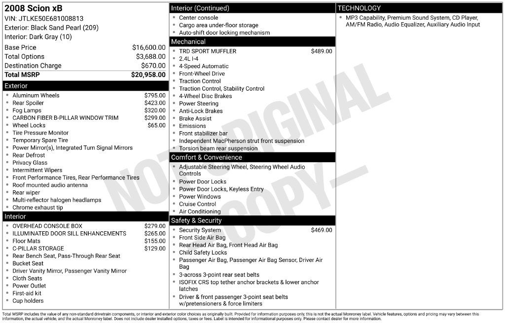 2008 Scion xB Base