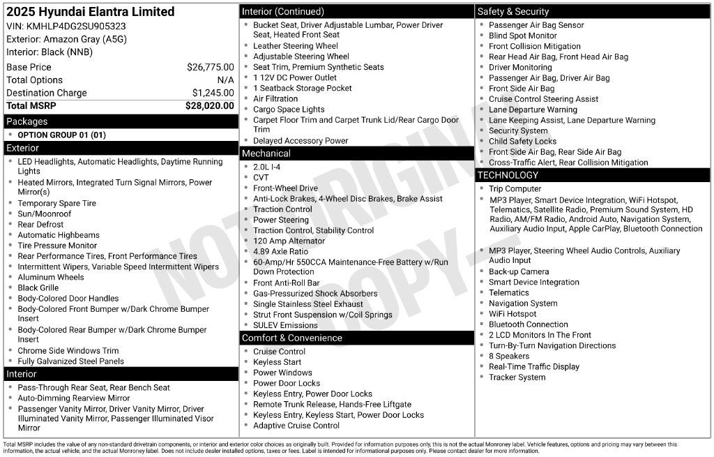 2025 Hyundai Elantra Limited