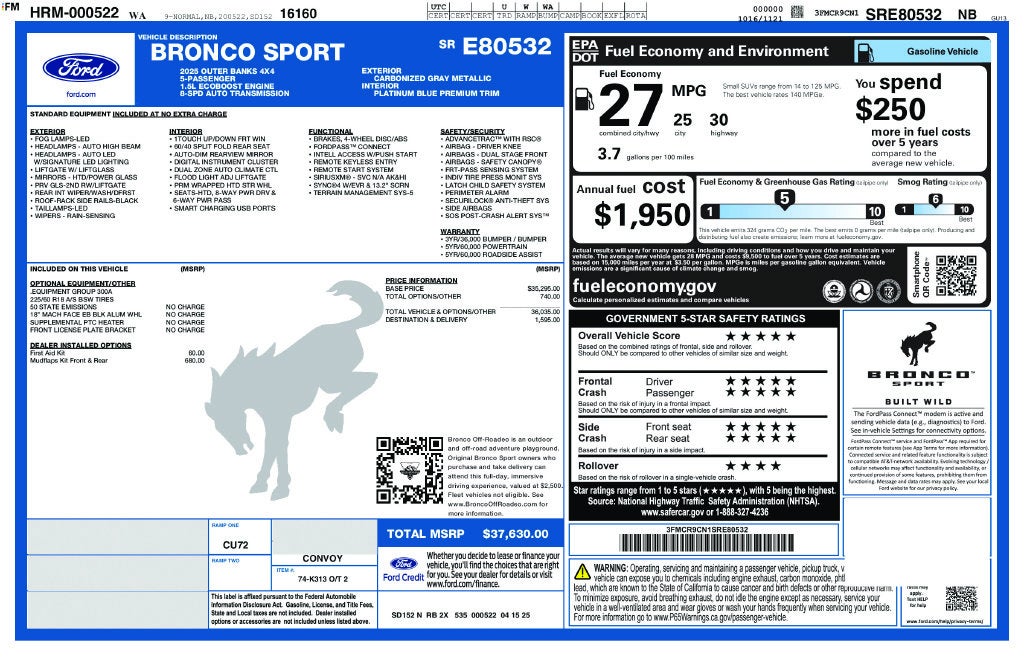2025 Ford Bronco Sport Outer Banks