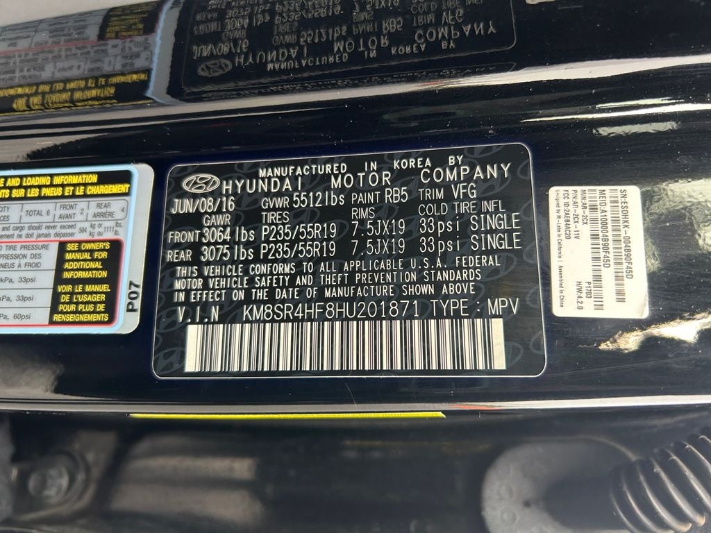 2017 Hyundai Santa Fe Limited Ultimate