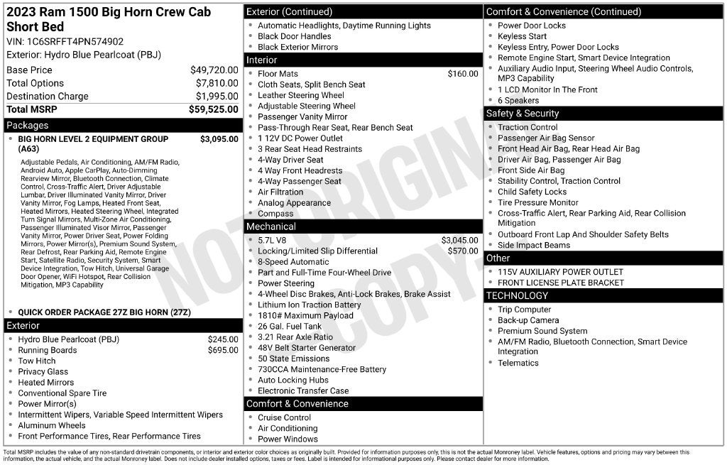 2023 RAM 1500 Big Horn/Lone Star