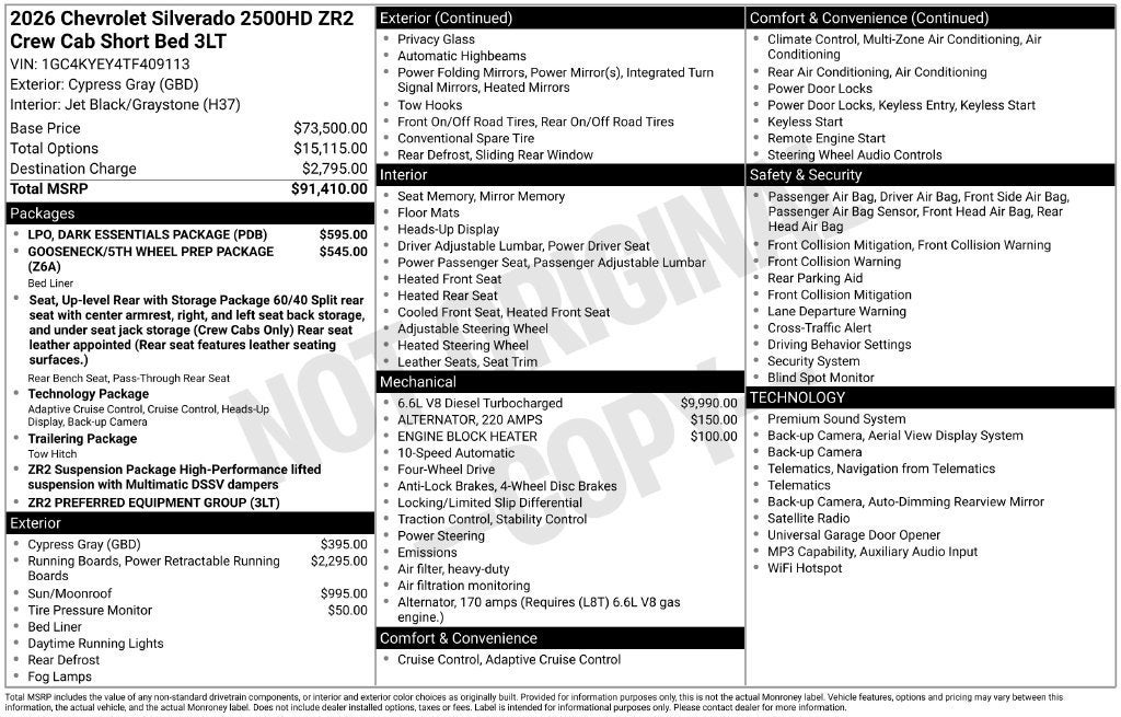2026 Chevrolet Silverado 2500 HD ZR2