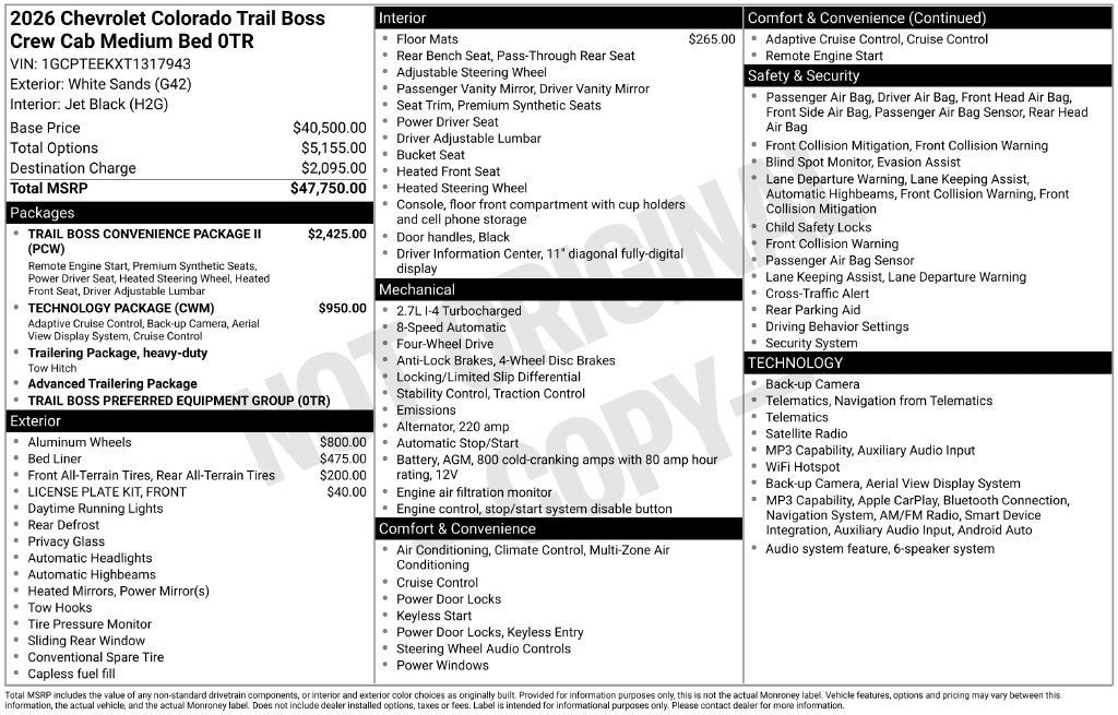 2026 Chevrolet Colorado Trail Boss