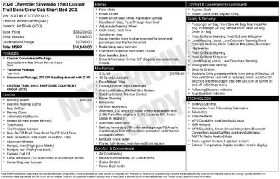 2026 Chevrolet Silverado 1500 Custom Trail Boss