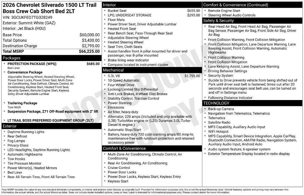 2026 Chevrolet Silverado 1500 LT Trail Boss