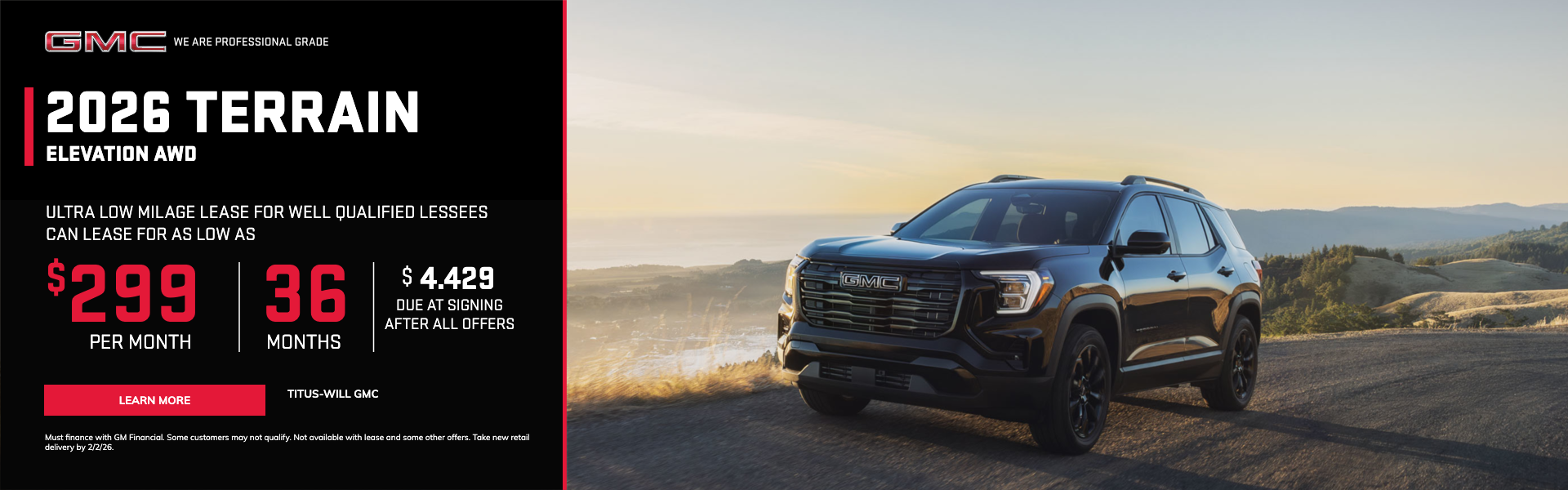 2026 terrain lease offer